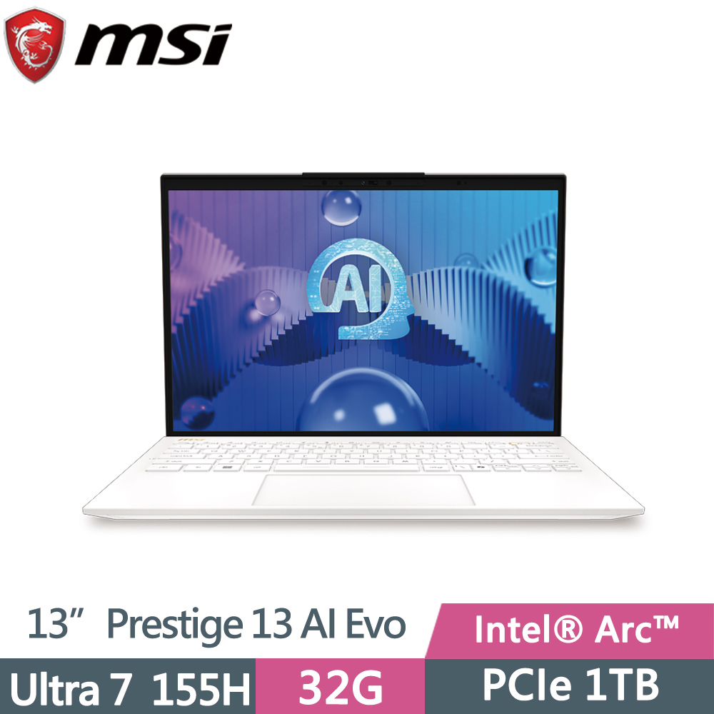 MSI 微星 Prestige 13 AI Evo A1MG-210TW 黑(Ultra 7-155H/32G/1TB SSD/Win11P/OLED/13.3)