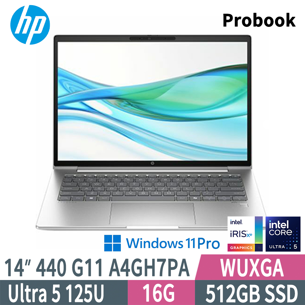 HP Probook 440 G11 A4GH7PA(Intel Core Ultra 5 125U/16G/512GB SSD/W11P/WUXGA/14)