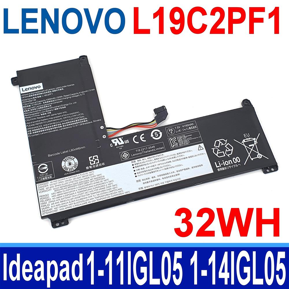 LENOVO L19C2PF1 聯想 電池 L19L2PF1 L19M2PF1 Ideapad 1-11IGL05 1-14IGL05