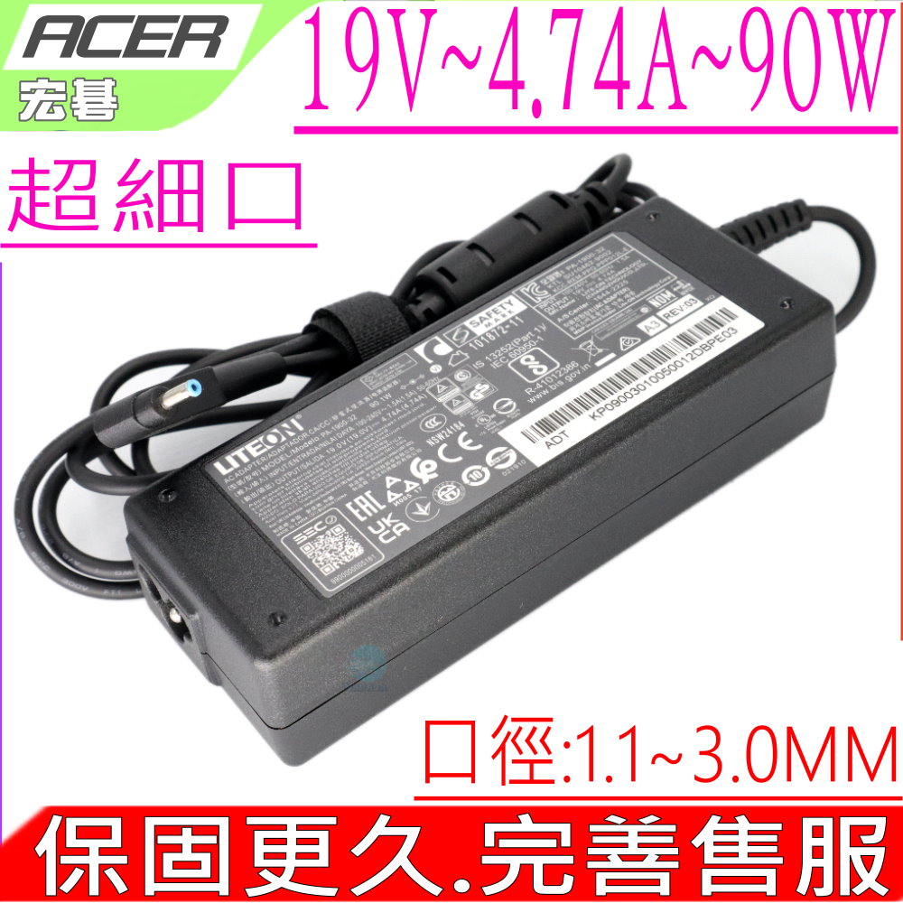 ACER 19V 4.74A 變壓器 宏碁 90W,SWIFT SFX14-41G SFX16-51G,PA-1900-32 PA-1900-3