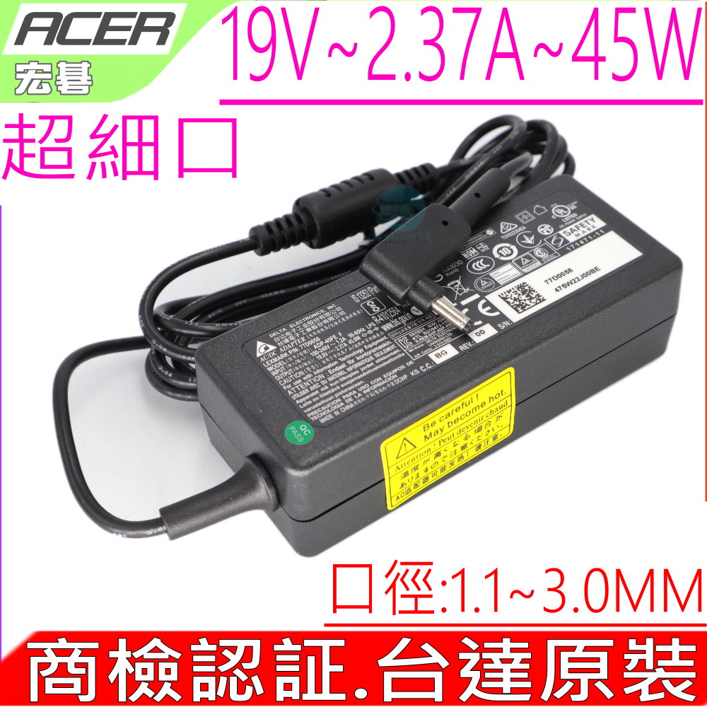 ACER 宏碁 19V 2.37A 45W 充電器 適用 Cloudbook 11 AO1-131 Switch 11 S7-391 S13 P238