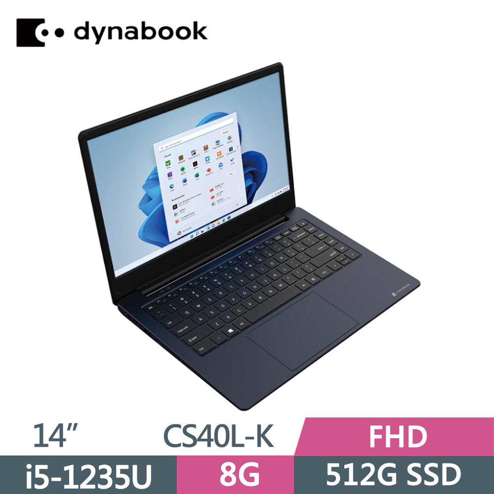 Dynabook CS40L-K PSY14T-00C004 黑曜藍(i5-1235U/8G/512G SSD/W11/FHD/14)