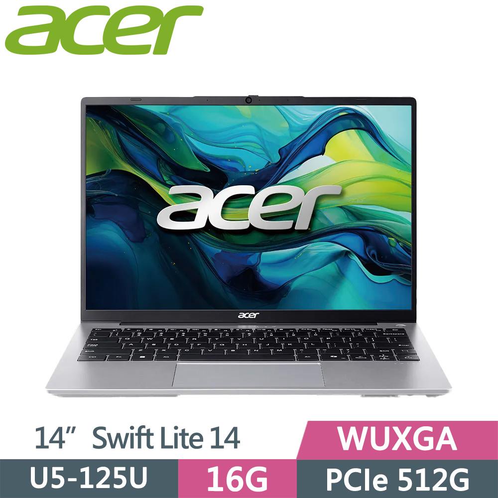 ACER 宏碁 Swift Lite 14吋 SFL14-51M-50W8 輕薄筆電 灰(Ultra 5-125U/8G+8G/512G SSD/WUXGA/14)