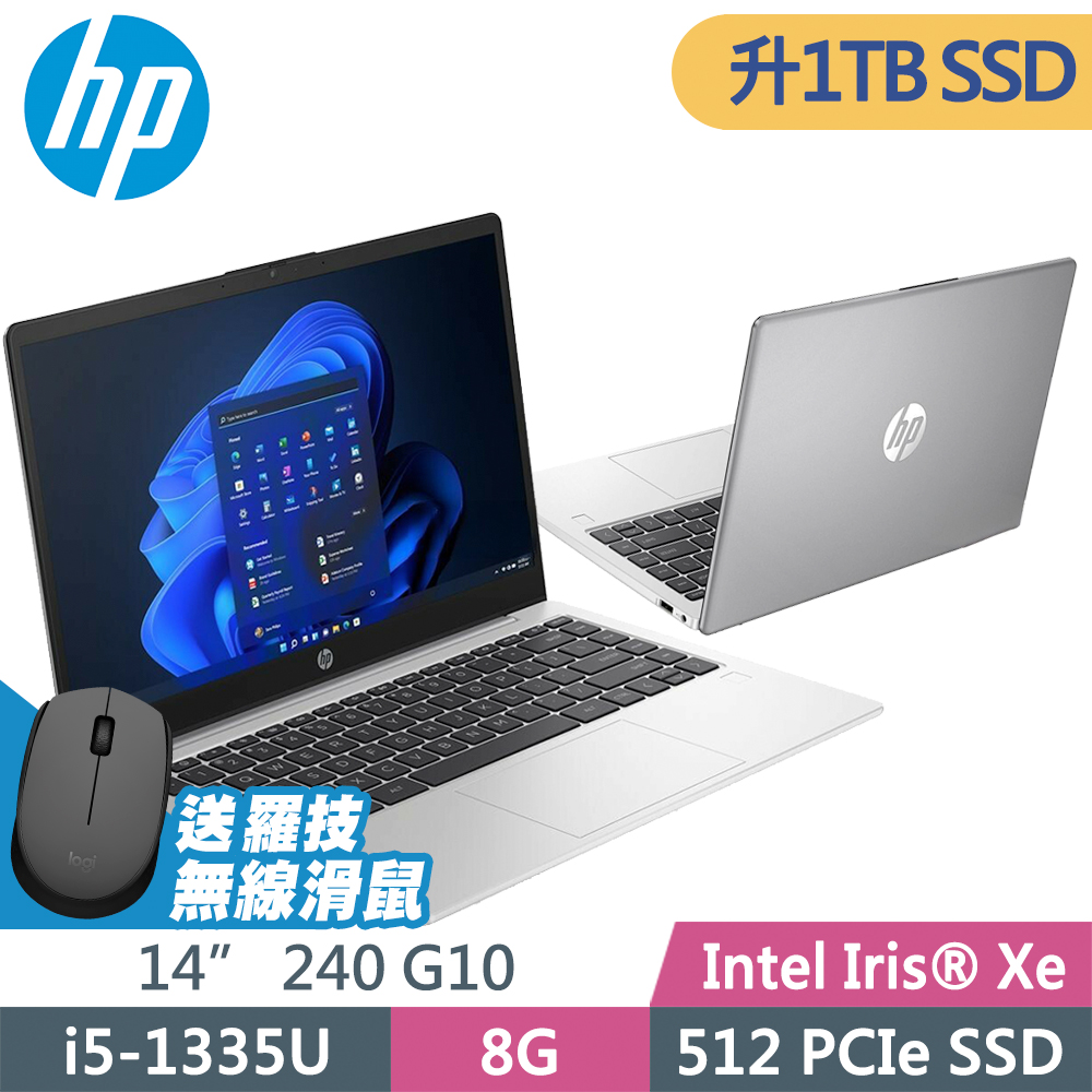 HP 240G10 836J6PA (i5-1335U/8G/1TSSD/14FHD/W11P)特仕商用筆電