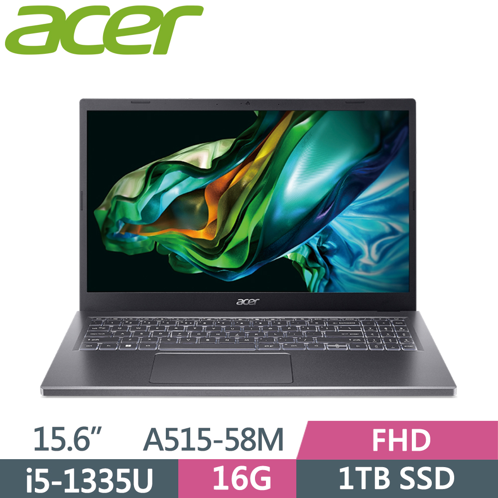 ACER Aspire 5 A515-58M 灰(i5-1335U/16G/1TB SSD/W11/FHD/15.6)