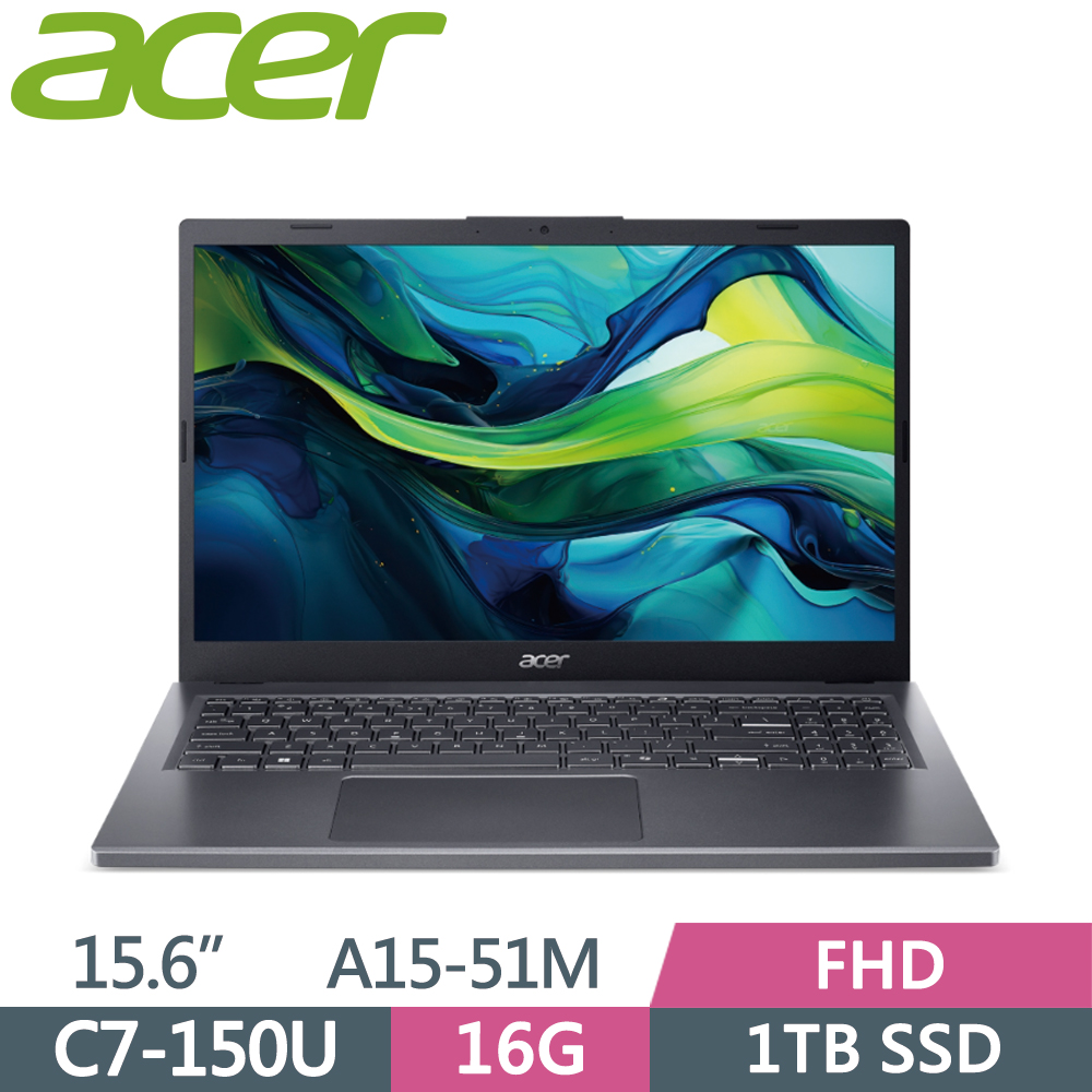 ACER Aspire A15-51M-74WB 灰(C7-150U/16G/1TB SSD/W11/FHD/15.6)