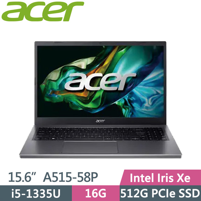 Acer Aspire5 A515-58P-58UC 灰(i5-1335U/16G/512G SSD/15.6吋FHD/W11)效能筆電