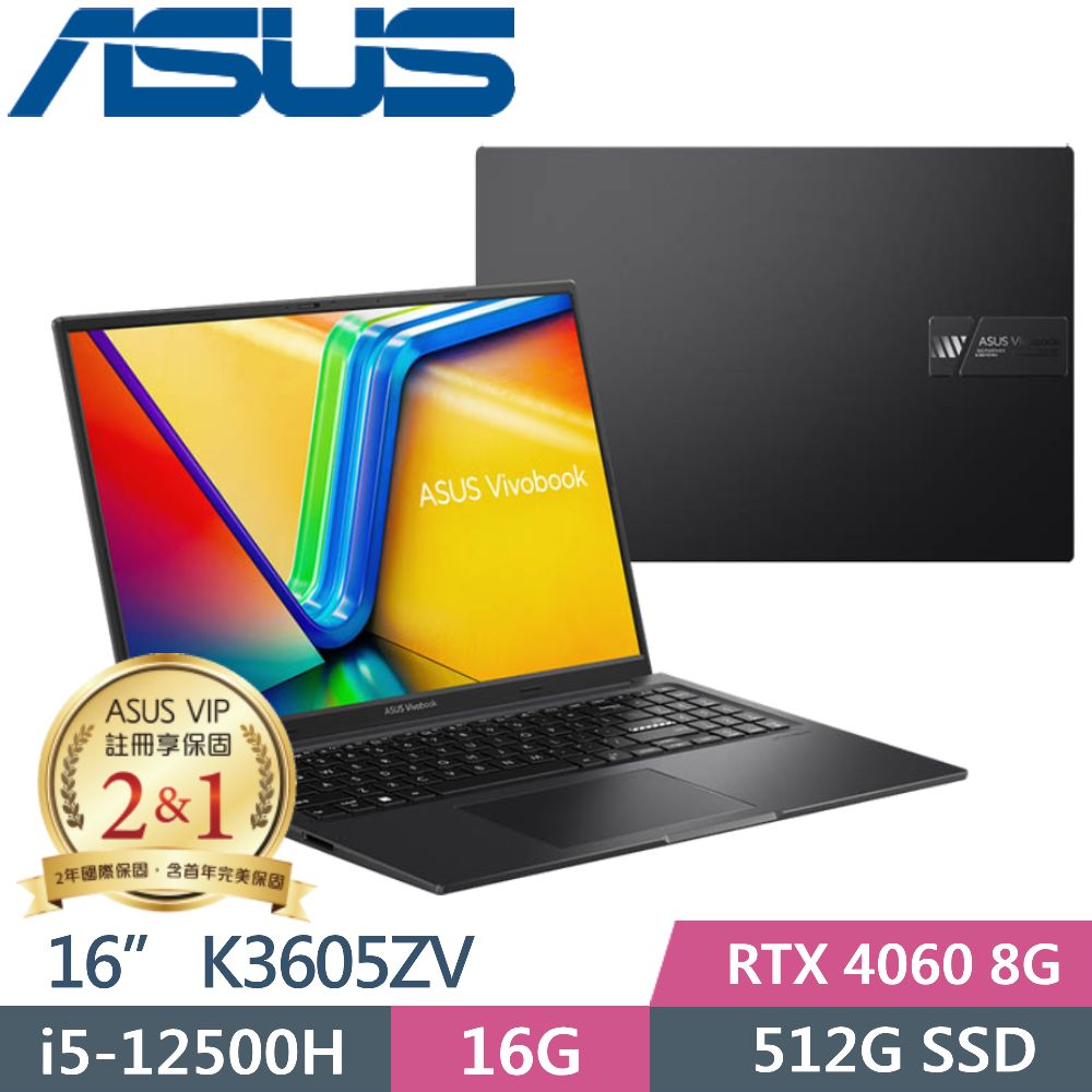 ASUS Vivobook 16X K3605ZV-0102K12500H (i5-12500H/16G/512G PCIe/RTX 4060/16 2.5K/W11)