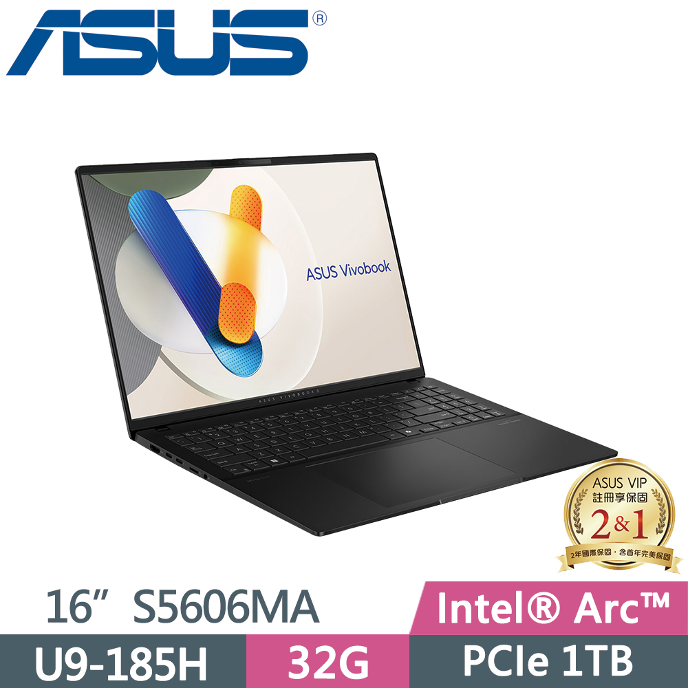 ASUS Vivobook S16 OLED S5606MA-0108K185H 極致黑(Ultra 9 185H/32G/1TB/W11/3.2K/16)