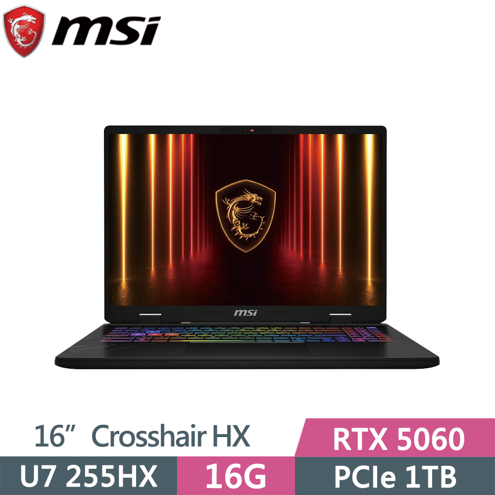 MSI 微星 CROSSHAIR-16HX-AI-D2XWFKG-024TW 黑(U7 255HX/16G/1TB SSD/RTX5060/W11/16)