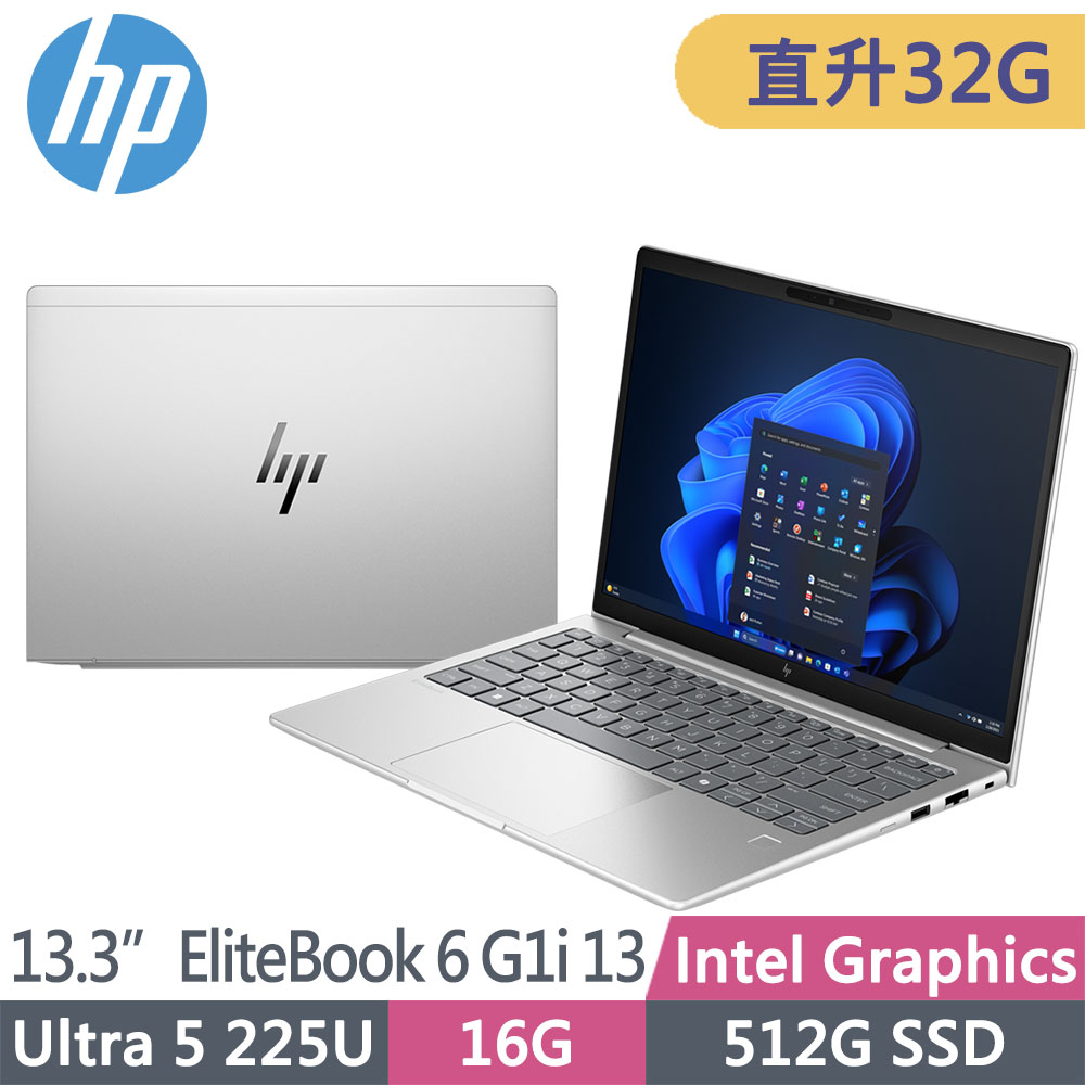 HP 惠普 EliteBook 6 G1i 13吋商用AI筆電(Ultra 5 225U/升至32G/512G SSD/Win11Pro/3年全球保固/C3UV1PT)