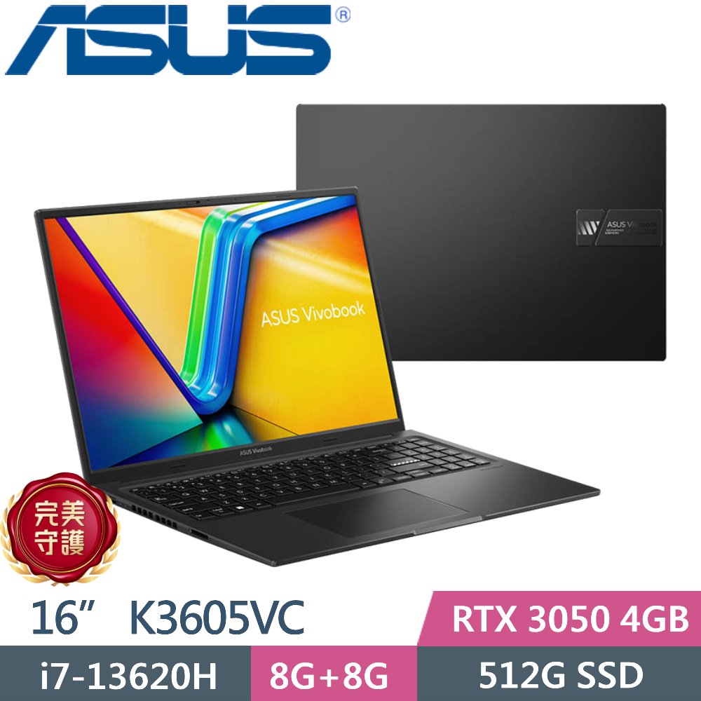 ASUS Vivobook 16X K3605VC-0182K13620H (i7-13620H/8G+8G/512G/RTX 3050/16 WUXGA/W11)