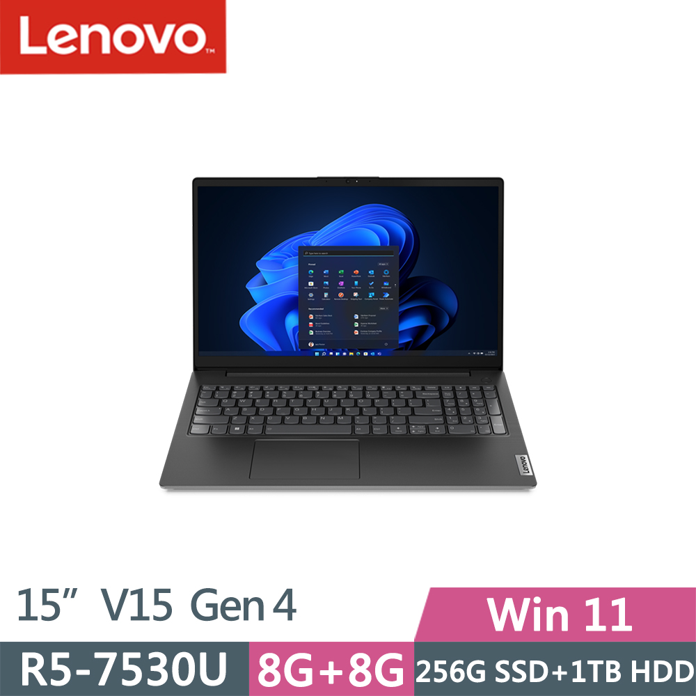 Lenovo V15 Gen4(R5-7530U/8G+8G/256G+1TB HDD/FHD/IPS/W11/14吋/一年保)