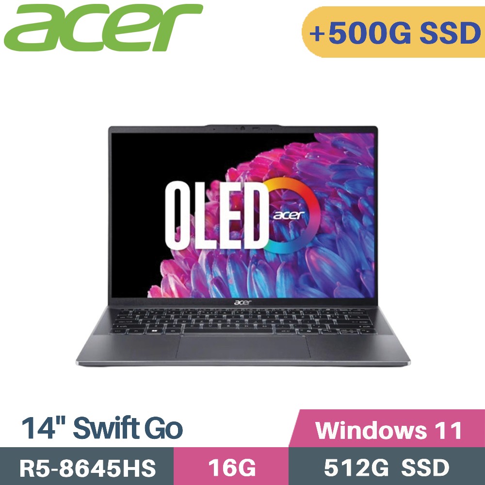 ACER Swift GO SFG14-63-R90F (R5-8645HS/16G/512G+500G/W11/14)特仕