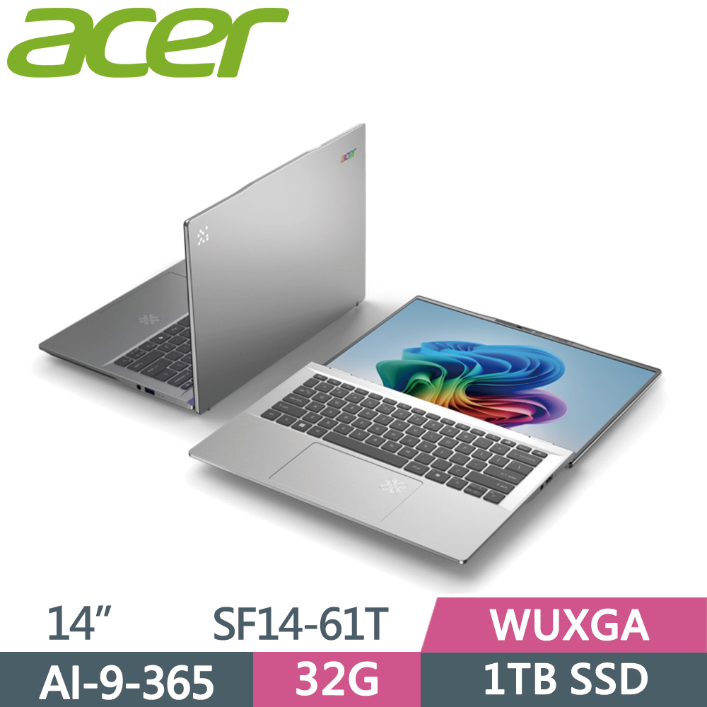 ACER Swift 14 AI SF14-61T-R4T0 銀(AI-9-365/32G/1TB SSD/WUXGA/14/W11)