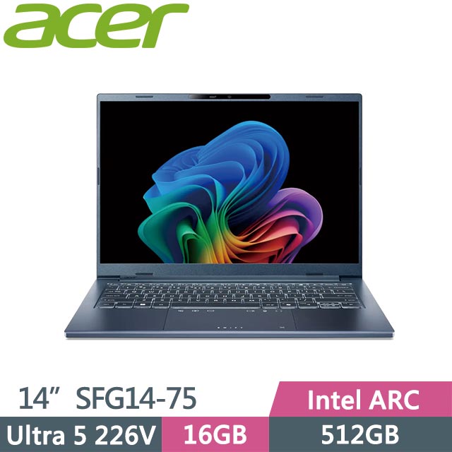ACER 宏碁 Swift Go SFG14-75-542S (Ultra 5-226V/16GB/512GB/Win11/14吋) 筆電