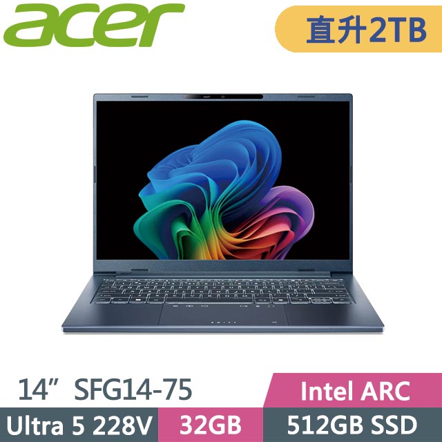 ACER 宏碁 Swift Go SFG14-75-5948 (Ultra 5 228V/32GB/2TB/Win11/14吋) 特仕