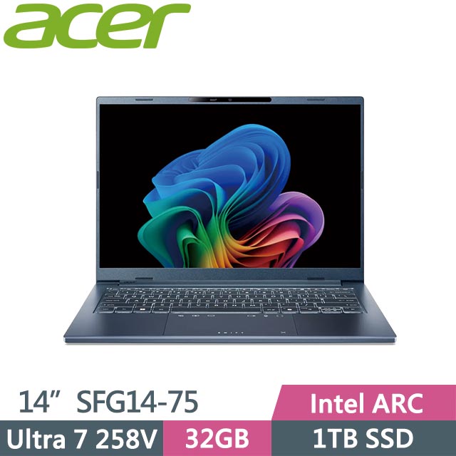 ACER 宏碁 Swift Go SFG14-75-76T1 (Ultra 7 258V/32GB/1TB/Win11/14吋) 筆電