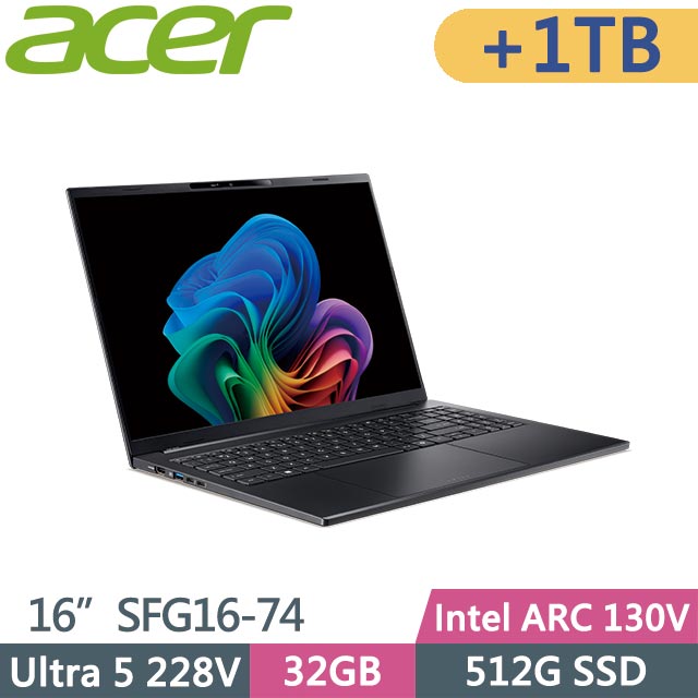 ACER 宏碁 Swift Go SFG16-74-58QT (Ultra 5 228V/32GB/512GB+1TB/Win11/16吋) 特仕