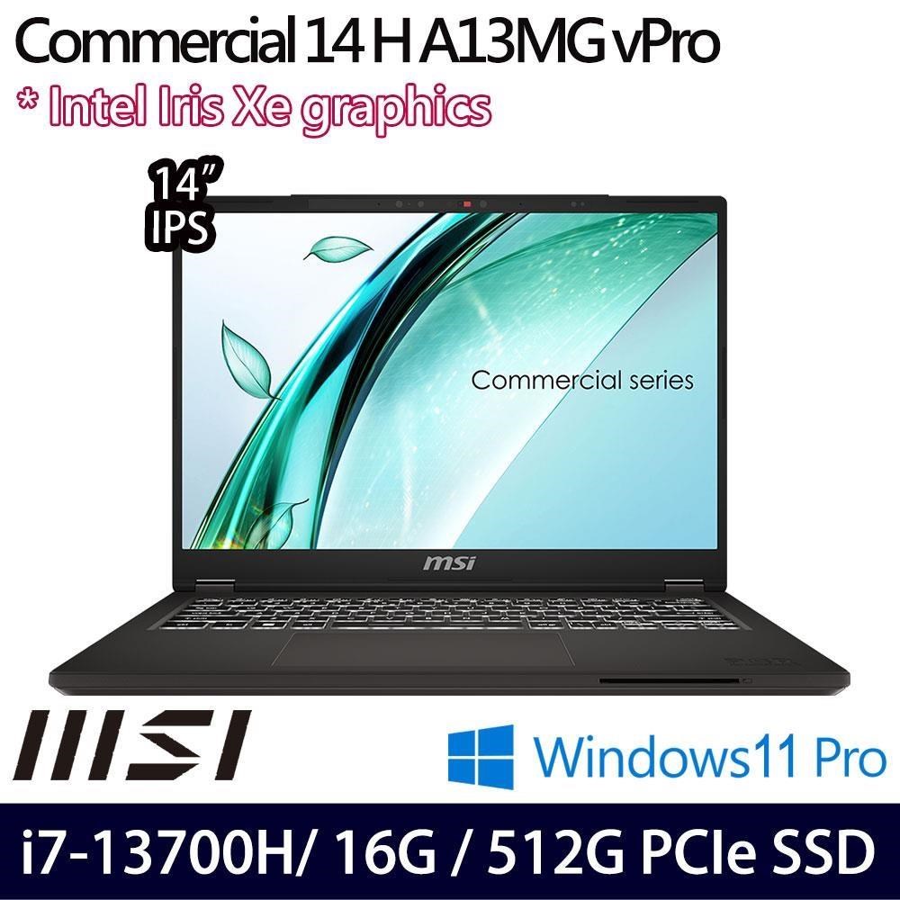 MSI 微星 Commercial 14 H A13MG vPro-419TW(i7-13700H/16G/512G/14)