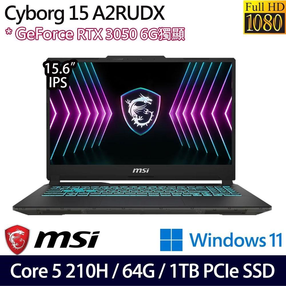 MSI 微星 Cyborg 15 A2RUDX-2288TW(C5-210H/32G+32G/1TB/RTX3050)特仕