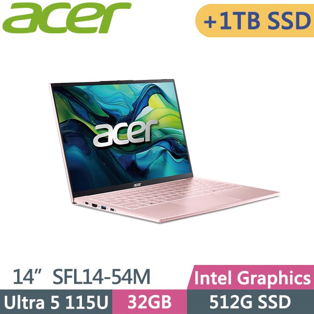 ACER 宏碁 Swift Lite 14 SFL14-54M-56KG (Ultra 5 115U/32G/512GB+1TB/Win11/14吋) 特仕筆電