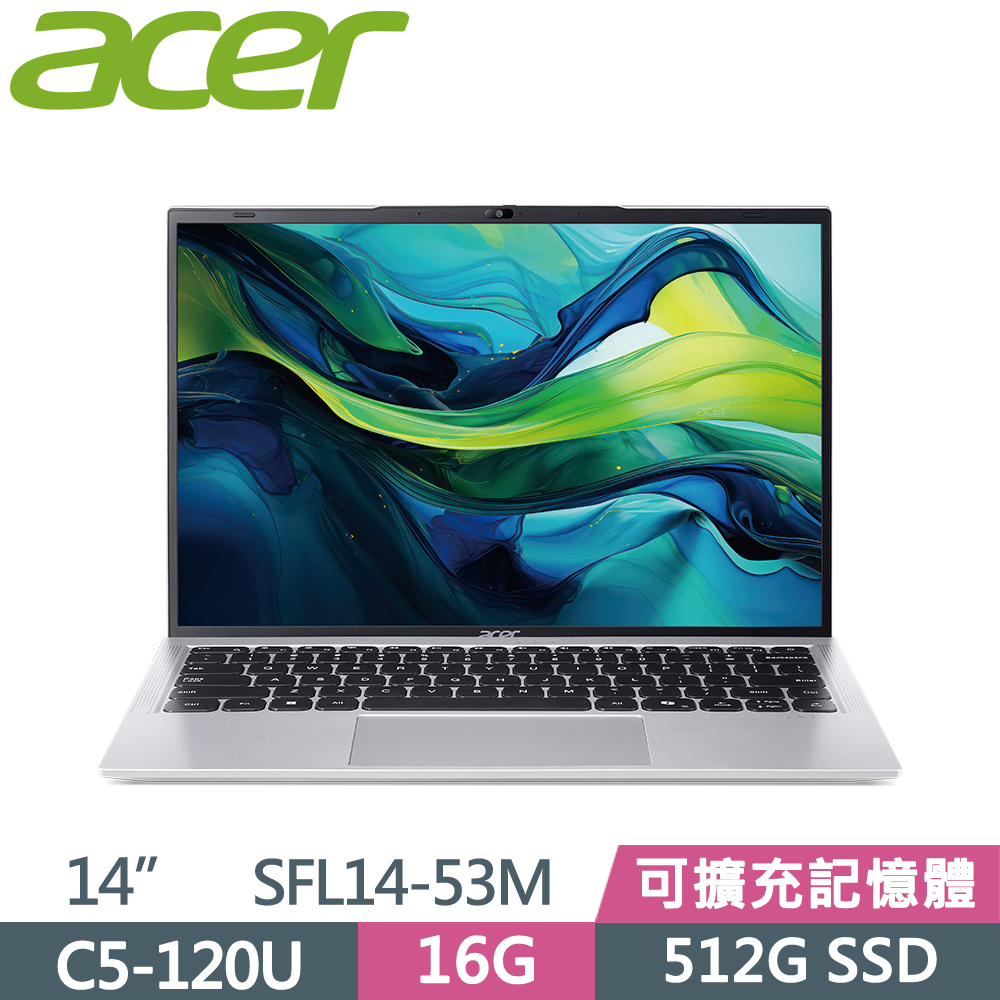 ACER 宏碁 Swift Lite 14 SFL14-53M-56JW 14吋 輕薄筆電 銀(C5-120U/16G/512G SSD/W11)