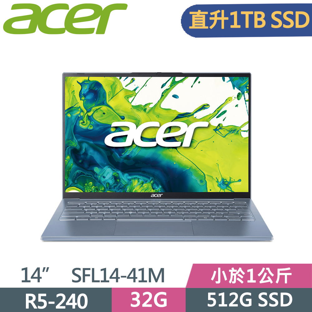 ACER 宏碁 Swift Lite 14 SFL14-41M-R1MR 14吋 AI筆電 藍(R5-240/32G/1TB SSD/W11)特仕