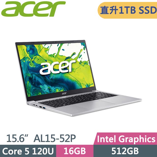 ACER 宏碁 Aspire Lite 15 AL15-52P-53DK (Core 5 120U/16GB/1TB/Win11/15.6吋) 特仕筆電