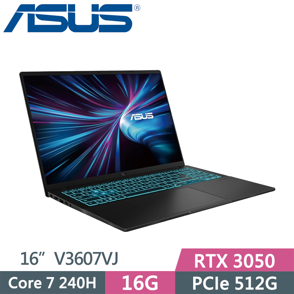 ASUS 華碩 V16 V3607VJ-0121K240H 黑 (Core7-240H/16G/512GB SSD/RTX3050/16/W11)