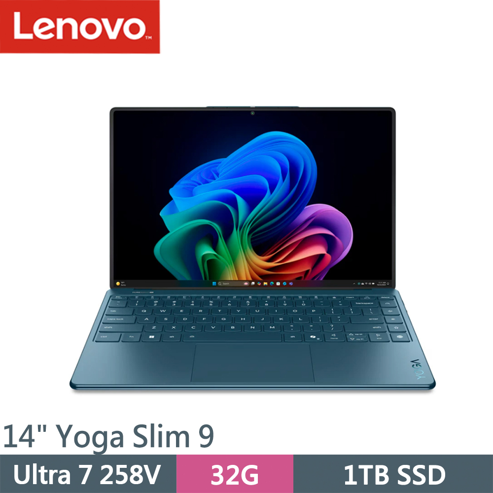 LENOVO 聯想 Yoga Slim 9-83CX0010TW 綠(Ultra 7 258V/32G/1TB SSD/W11P/14)筆電