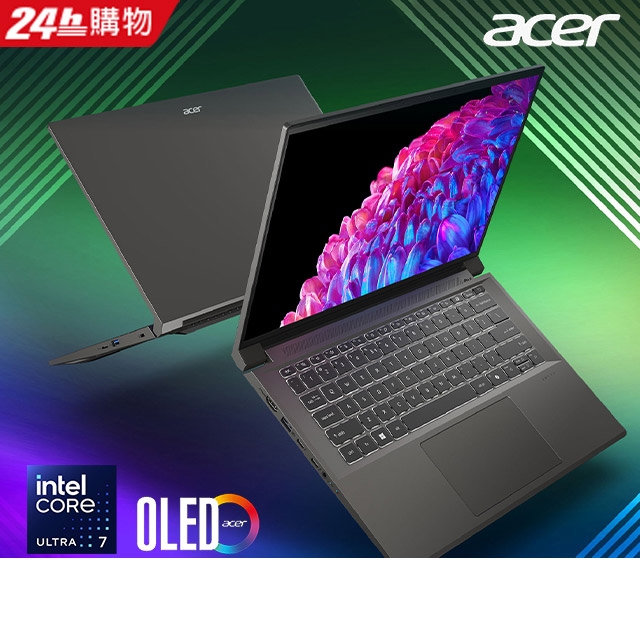 ACER Swift X SFX14-72G-736M 灰(Ultra 7 155H/32G/RTX4050-6G/512G PCIe/W11/OLED/14.5)