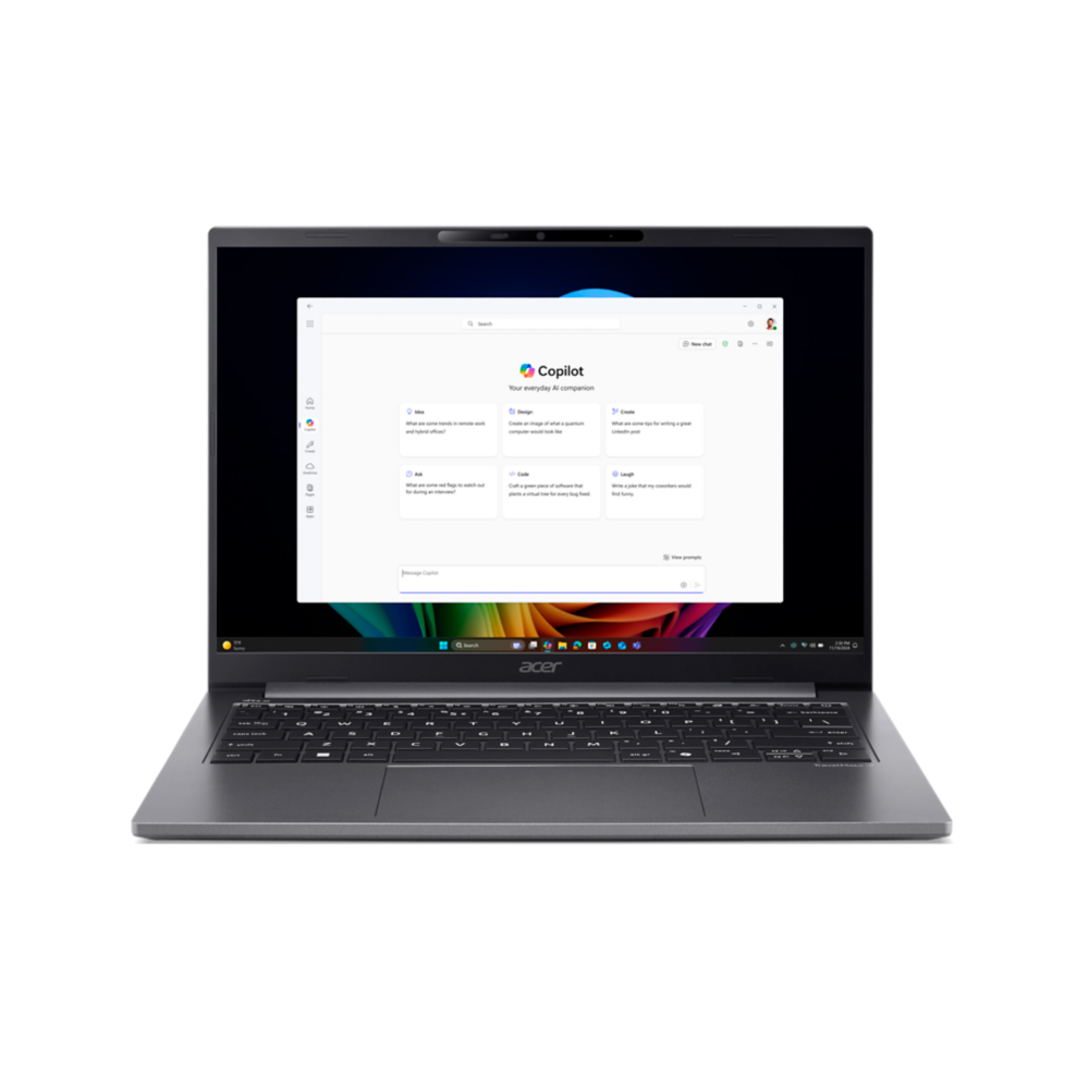 ACER 宏碁 TravelMate 14吋AI商用筆電 灰(Ultra7-258V/32G/1TB/Intel Arc 140V/WIN11P/TMX414-51-716Q)