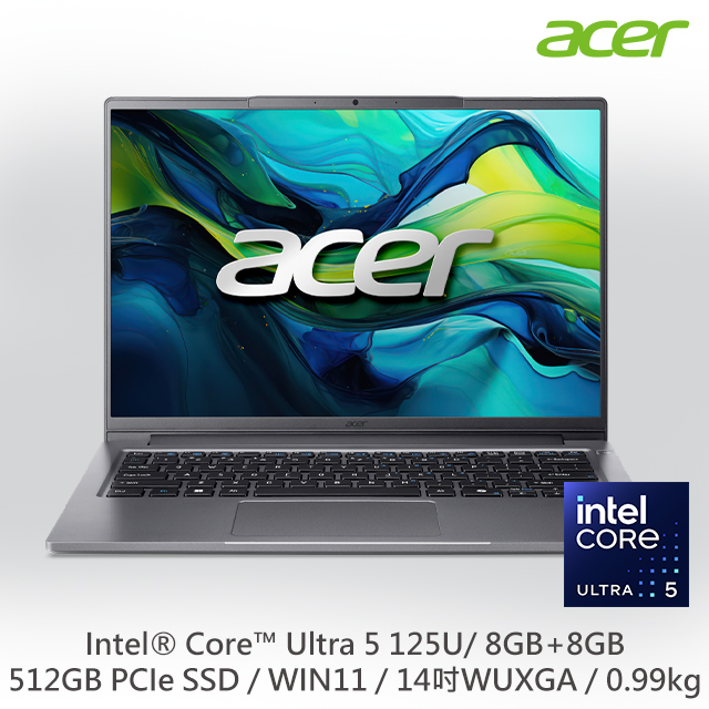 【1TB行動硬碟組】ACER Swift Lite 14吋 AI筆電 (Ultra 5 125U/8+8G/512G/W11/IPS/SFL14-52M-531X)