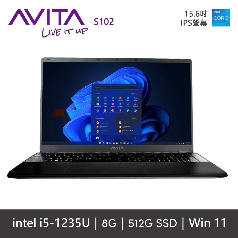 AVITA SATUS S102 NE15A1 黑(i5-1235U/8GB/512GB SSD/FHD/W11/15.6)
