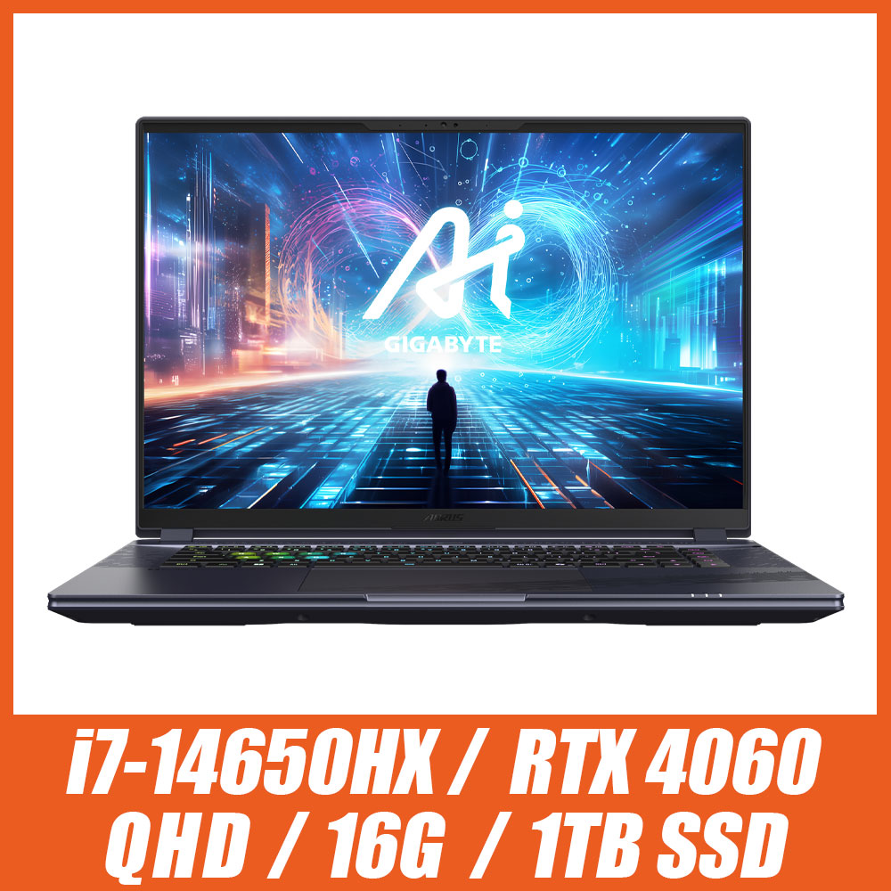 技嘉 AORUS 16X AKG-53TWC54SH 16吋電競筆電 星夜灰 (i7-14650HX/RTX4060-8G/16G/1TB/Win11/QHD/165Hz)