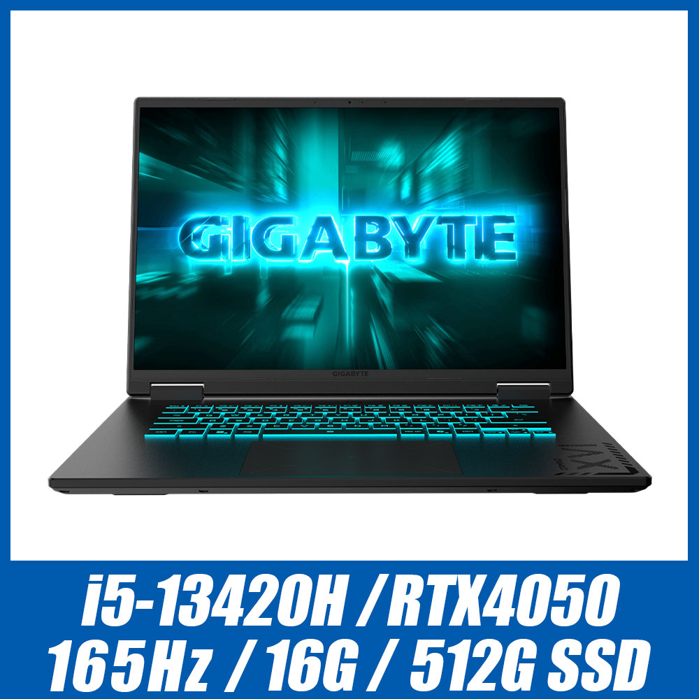 GIGABYTE 技嘉 GAMING A16 CMHH2TW893SH 16吋電競筆電(i5-13420H/RTX4050 6G/16G/512G/Win11/WUXGA)