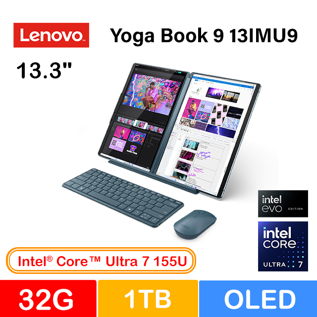 Lenovo Yoga Book 9 13IMU9 83FF0029TW(Intel Core Ultra 7 155U/32G/1TB/W11P/2.8K/13.3)