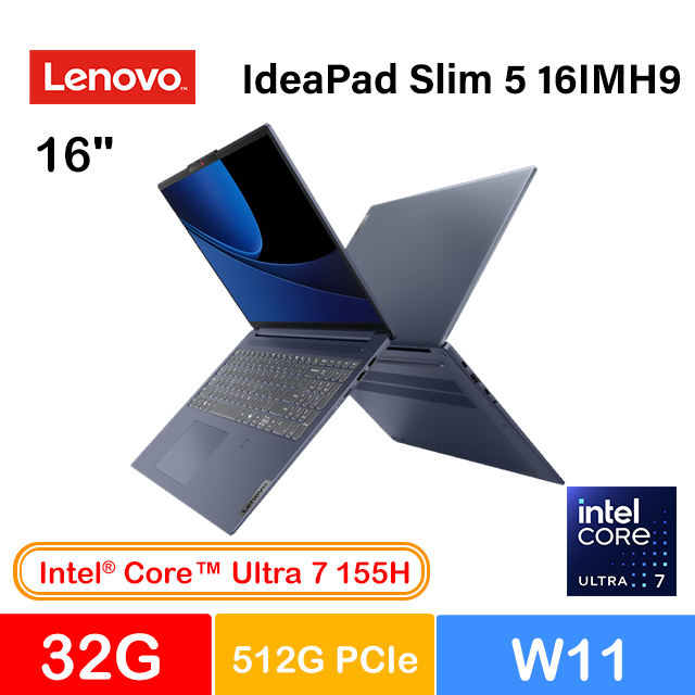 Lenovo IdeaPad Slim 5 16IMH9 83DC008PTW (Ultra 7 155H/32G/512G PCIe/W11/2K/16)