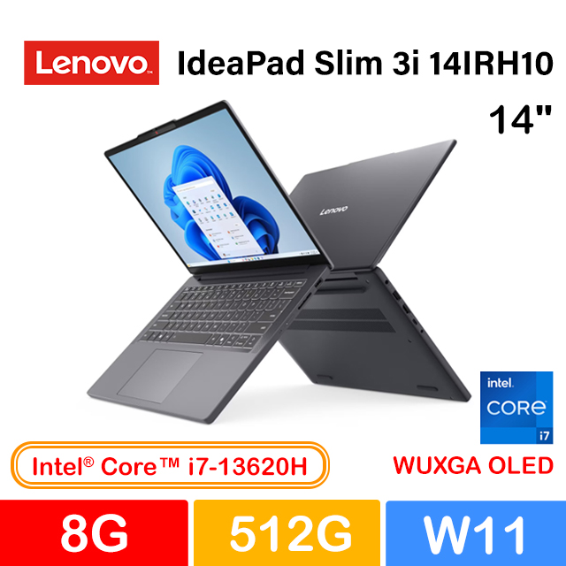LENOVO 聯想 IdeaPad Slim 3i 14IRH10 83K0006TTW 灰 (i7-13620H/8G/512G PCIe/W11/WUXGA/OLED/14)