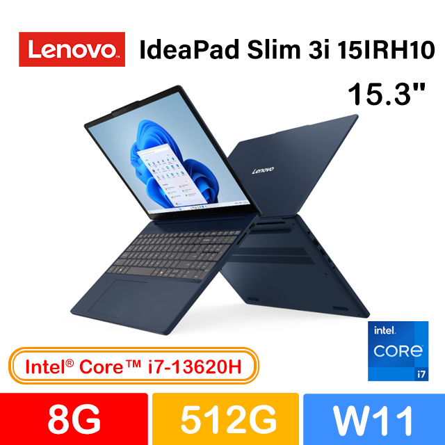 LENOVO 聯想 IdeaPad Slim 3i 15IRH10 83K100BKTW 藍 (i7-13620H/8G/512G PCIe/W11/WUXGA/15.3)