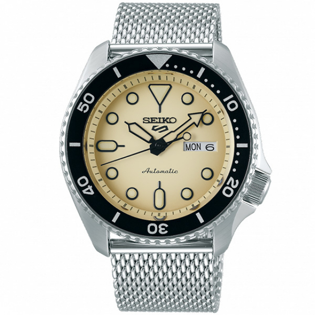 【SEIKO】精工 5 Sports 運動風 SRPD67K1 米蘭錶帶 機械錶 4R36-07G0Y 米白 42.5mm
