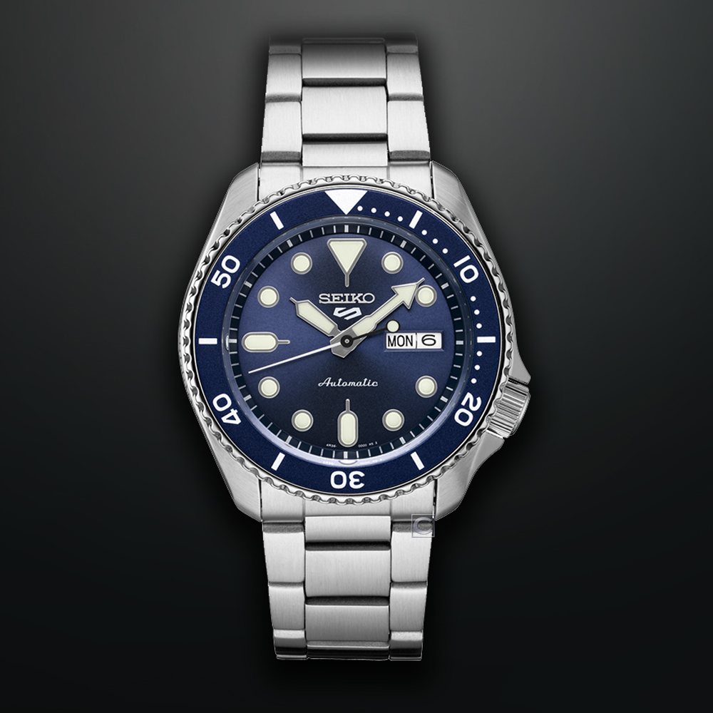 SEIKO 精工 5 Sports 系列潮藍機械錶 (4R36-07G0B/SRPD51K1)-藍/42.5mm