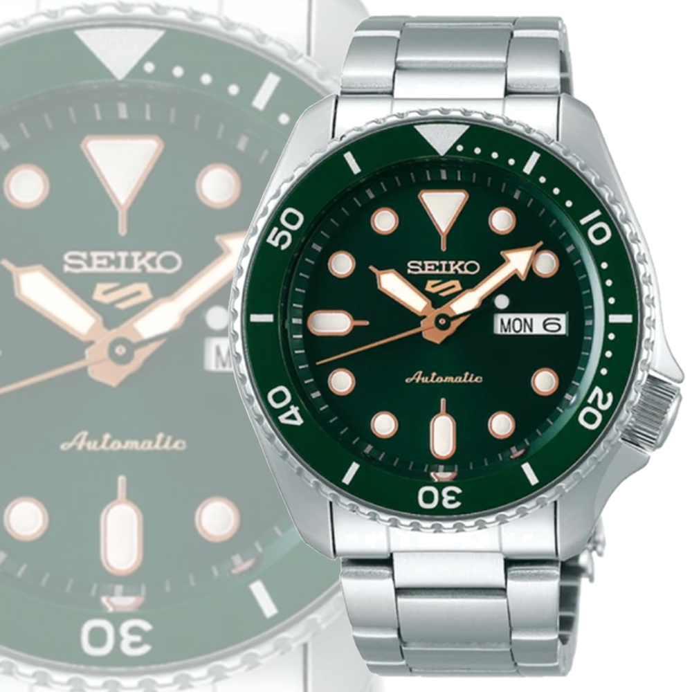 SEIKO 精工 Seiko 5 Sports系列 精工5號不鏽鋼機械錶-綠(SRPD63K1/4R36-07G0G)