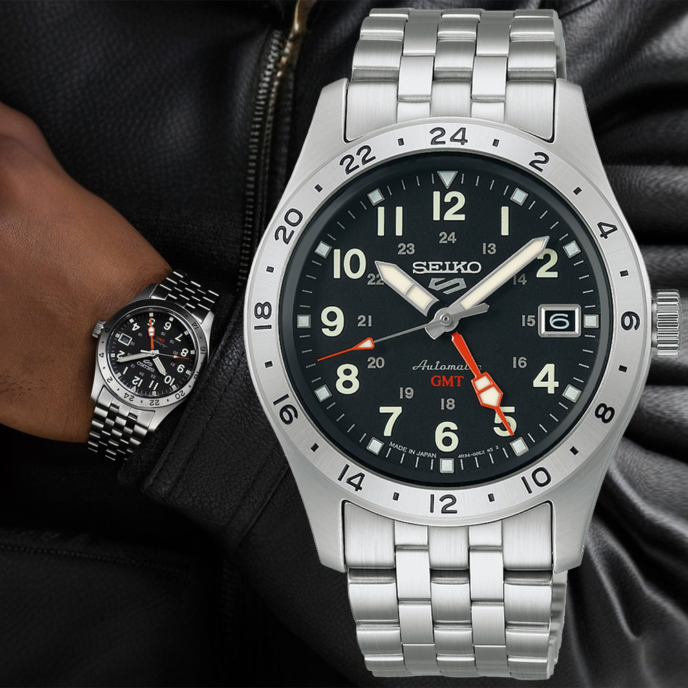 SEIKO 精工 5 Sports系列 Lineup GMT兩地時間 機械腕錶 (SSK023K1/4R34-00C0D)