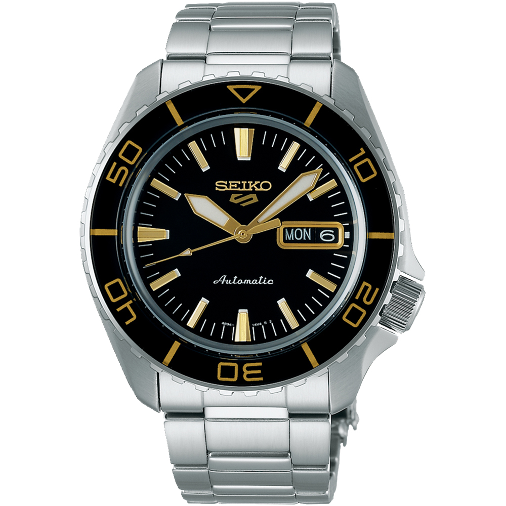 SEIKO 精工 5 Sports SKX 潛水風格復刻版機械錶/黑/42.5mm (4R36-16D0D/SRPK99K1)