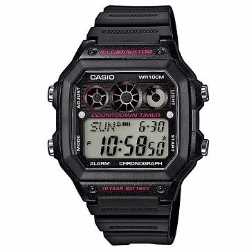 CASIO 10年電力數位腕錶 AE-1300WH-1A2