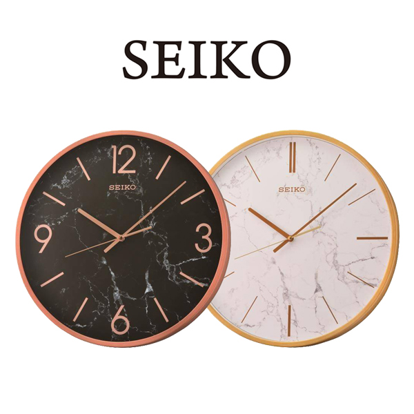 SEIKO日本精工 QXA760 精緻典雅大理石紋路滑動式秒針壁掛鐘