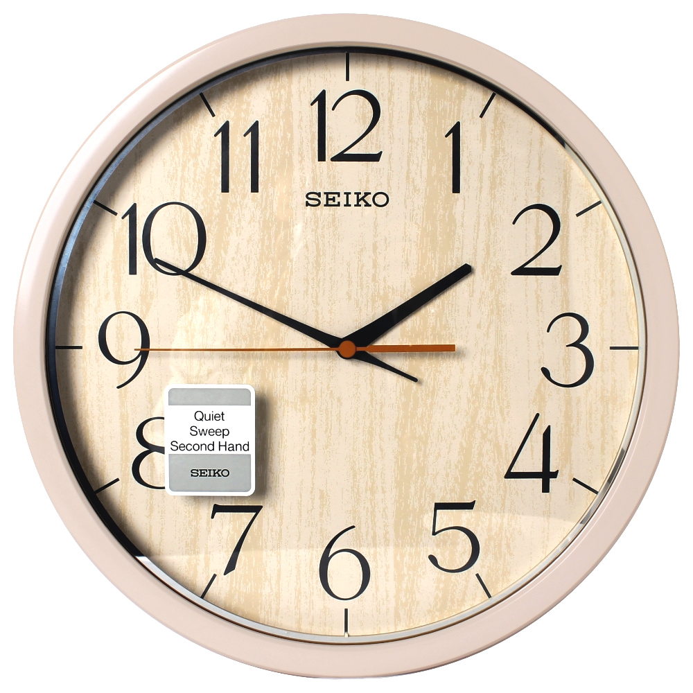 SEIKO 精工 歐風仿木紋 滑動式秒針 靜音 時鐘 掛鐘(QXA718A)