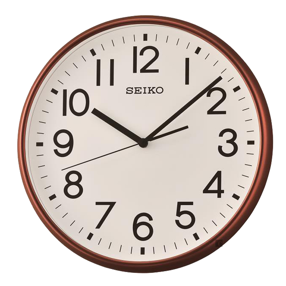 SEIKO 精工 指針式時尚掛鐘-棕框 QXA677B